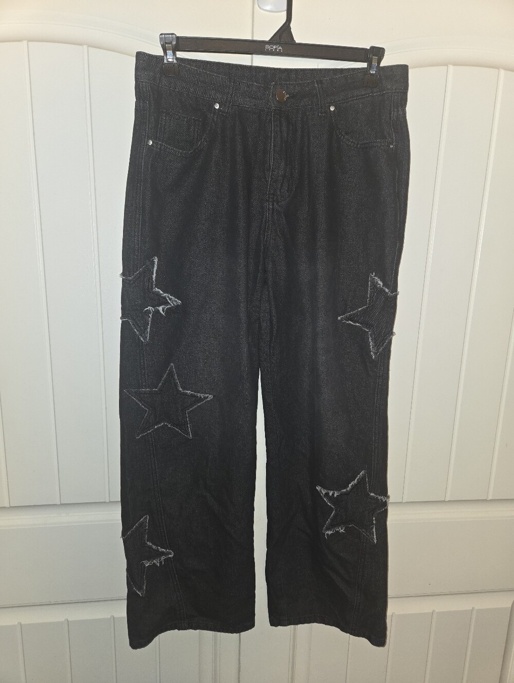 ROMWE Men Cotton Star Pattern Straight Leg Baggy Jeans 40